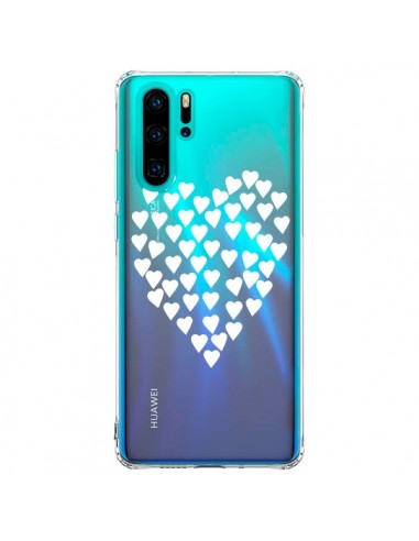 Coque Huawei P30 Pro Coeurs Heart Love Blanc Transparente - Project M