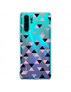 Coque Huawei P30 Pro Triangles Pink Rose Noir...