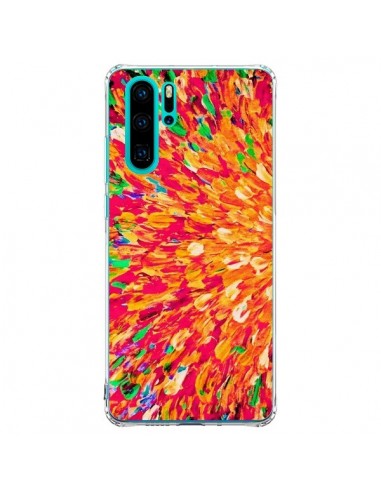 Coque Huawei P30 Pro Fleurs Oranges Neon Splash - Ebi Emporium