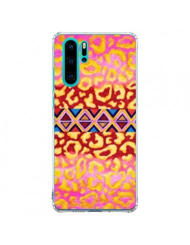 Coque Huawei P30 Pro Tribal Leopard Rose - Ebi...