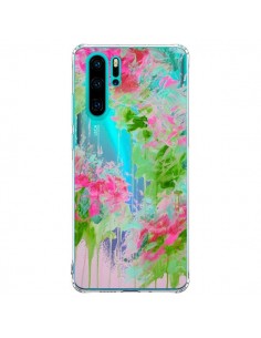 Coque Huawei P30 Pro Fleur Flower Rose Vert Transparente...