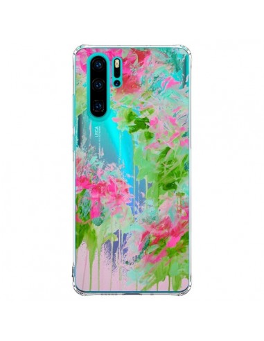 Coque Huawei P30 Pro Fleur Flower Rose Vert Transparente - Ebi Emporium