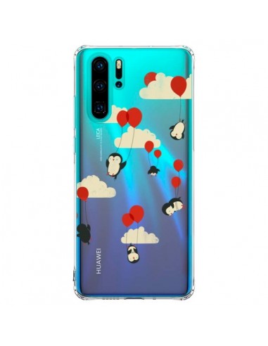 Coque Huawei P30 Pro Pingouin Ciel Ballons Transparente - Jay Fleck