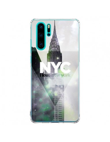 Coque Huawei P30 Pro I Love New York City Gris Violet Vert - Javier Martinez