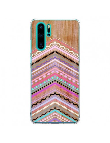 Coque Huawei P30 Pro Purple Chevron Wild Wood Bois Azteque Aztec Tribal - Jenny Mhairi