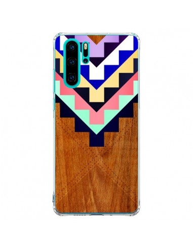 Coque Huawei P30 Pro Wooden Tribal Bois Azteque Aztec Tribal - Jenny Mhairi