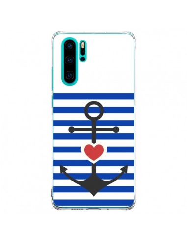 Coque Huawei P30 Pro Mariniere Encre Marin Coeur - Jonathan Perez