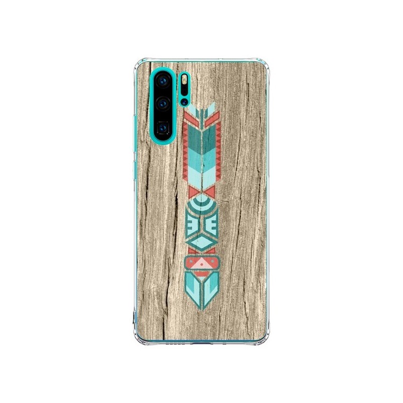 Coque Huawei P30 Pro Totem Tribal Azteque Bois Wood - Jonathan Perez