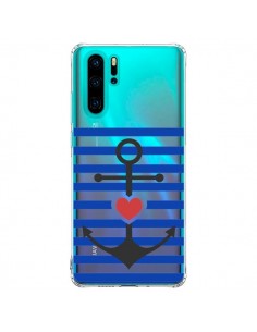 Coque Huawei P30 Pro Mariniere Ancre Marin Coeur...