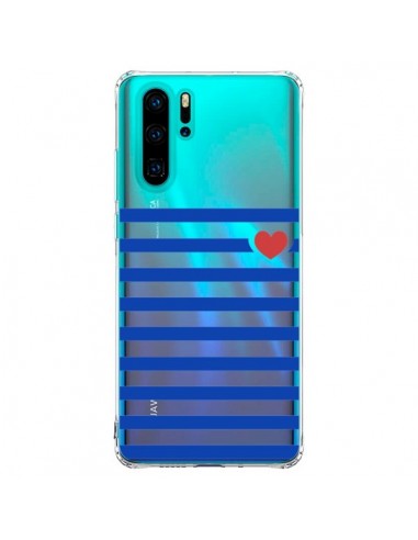 Coque Huawei P30 Pro Mariniere Coeur Love Transparente - Jonathan Perez