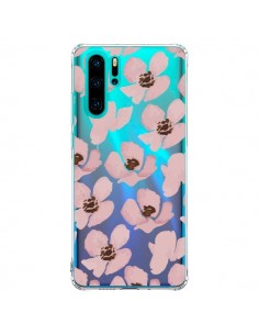 Coque Huawei P30 Pro Fleurs Roses Flower Transparente -...