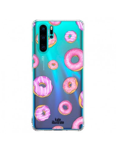 Coque Huawei P30 Pro Pink Donuts Rose Transparente - kateillustrate