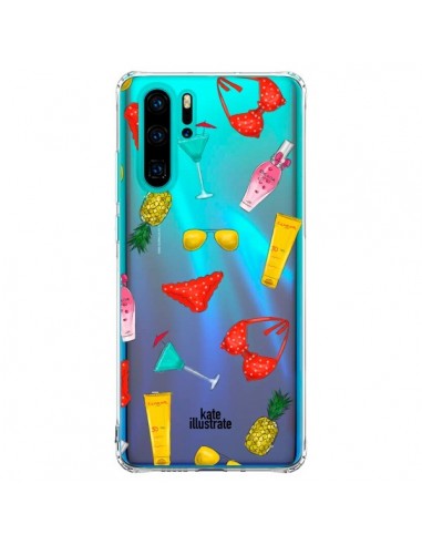 Coque Huawei P30 Pro Summer Essentials Ete Essentiel Transparente - kateillustrate