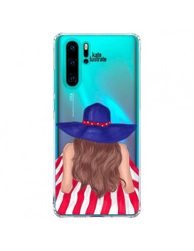 Coque Huawei P30 Pro Beah Girl Fille Plage Transparente - kateillustrate