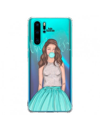 Coque Huawei P30 Pro Bubble Girls Tiffany Bleu Transparente - kateillustrate