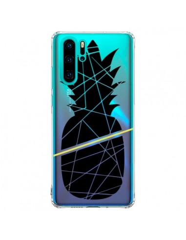 Coque Huawei P30 Pro Ananas Noir Transparente - Koura-Rosy Kane