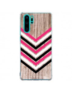 Coque Huawei P30 Pro Tribal Aztèque Bois Wood Flèche Rose...