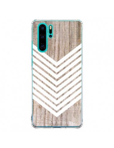 Coque Huawei P30 Pro Tribal Aztèque Bois Wood Flèche Blanc - Laetitia