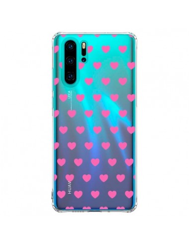 Coque Huawei P30 Pro Coeur Heart Love Amour Rose Transparente - Laetitia