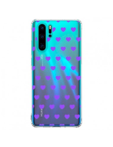 Coque Huawei P30 Pro Coeur Heart Love Amour Violet Transparente - Laetitia