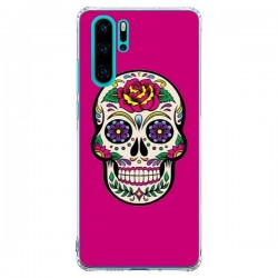 Coque Huawei P30 Pro Tête de Mort Mexicaine Rose Fushia -...