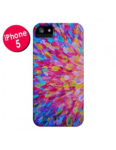 Coque Fleurs Bleues Roses Splash pour iPhone 5 et 5S - Ebi Emporium