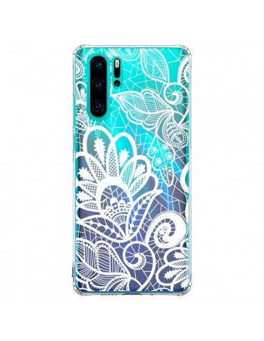 Coque Huawei P30 Pro Lace Fleur Flower Blanc Transparente - Petit Griffin