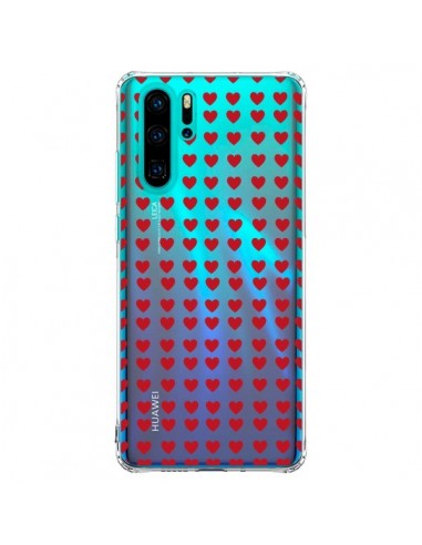 Coque Huawei P30 Pro Coeurs Heart Love Amour Red Transparente - Petit Griffin