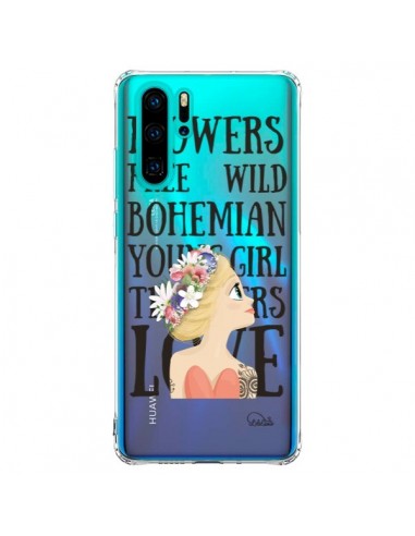 Coque Huawei P30 Pro Flowers Love Transparente - Lolo Santo