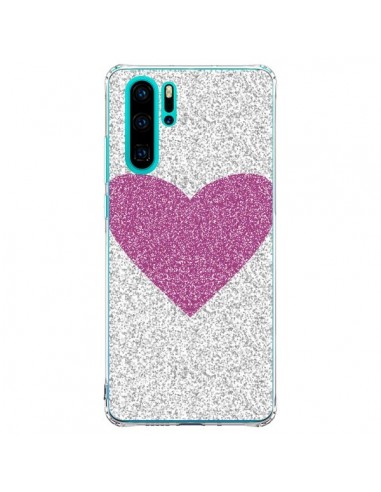 Coque Huawei P30 Pro Coeur Rose Argent Love - Mary Nesrala