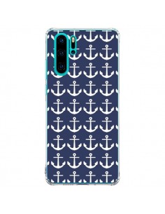 Coque Huawei P30 Pro Ancre Marin Bleu Anchors Navy - Mary...