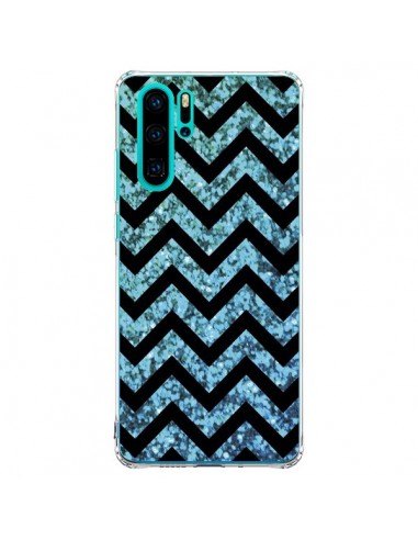 Coque Huawei P30 Pro Chevron Aqua Sparkle Triangle Azteque - Mary Nesrala