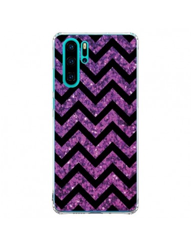 Coque Huawei P30 Pro Chevron Purple Sparkle Triangle Azteque - Mary Nesrala