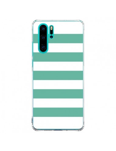 Coque Huawei P30 Pro Bandes Mint Vert - Mary...