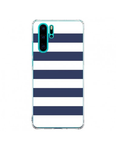 Coque Huawei P30 Pro Bandes Marinières Bleu Blanc Gaultier - Mary Nesrala