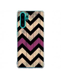 Coque Huawei P30 Pro Chevron Vintage Bois Wood - Mary...