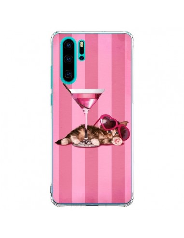 Coque Huawei P30 Pro Chaton Chat Kitten Cocktail Lunettes Coeur - Maryline Cazenave