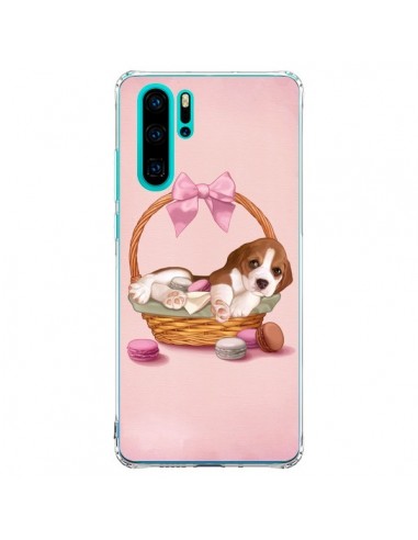 Coque Huawei P30 Pro Chien Dog Panier Noeud Papillon Macarons - Maryline Cazenave