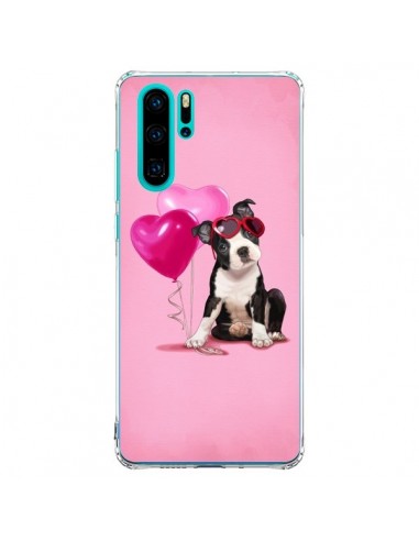 Coque Huawei P30 Pro Chien Dog Ballon Lunettes Coeur Rose - Maryline Cazenave