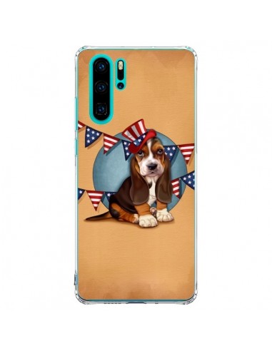Coque Huawei P30 Pro Chien Dog USA Americain - Maryline Cazenave