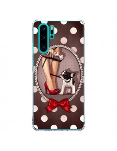 Coque Huawei P30 Pro Lady Jambes Chien Dog Pois Noeud...