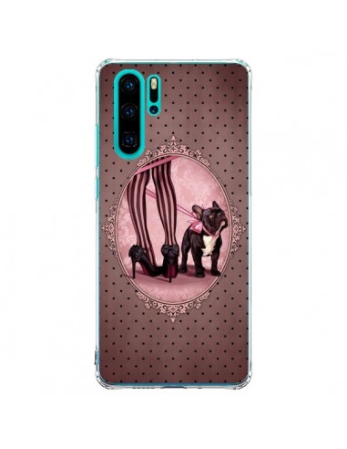 Coque Huawei P30 Pro Lady Jambes Chien Dog Rose Pois Noir - Maryline Cazenave
