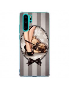 Coque Huawei P30 Pro Lady Noir Noeud Papillon Chien Dog...