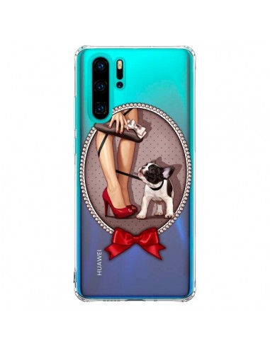 Coque Huawei P30 Pro Lady Jambes Chien Bulldog Dog Pois Noeud Papillon Transparente - Maryline Cazenave