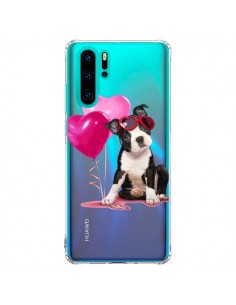 Coque Huawei P30 Pro Chien Dog Ballon Lunettes Coeur Rose...