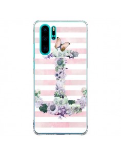 Coque Huawei P30 Pro Ancre Rose Fleurs Navire - Monica...