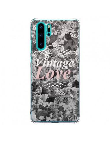 Coque Huawei P30 Pro Vintage Love Noir Flower - Monica Martinez