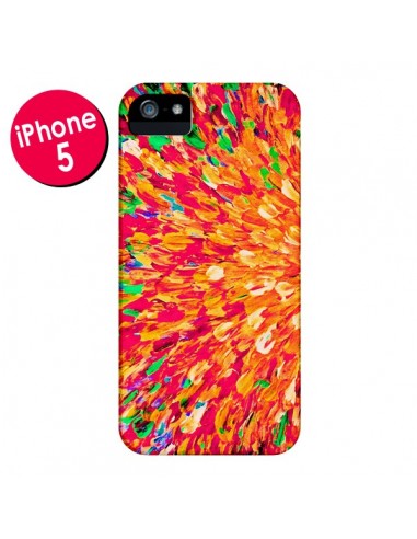 Coque Fleurs Oranges Neon Splash pour iPhone 5 et 5S - Ebi Emporium