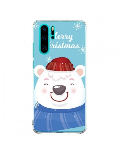 Coque Huawei P30 Pro Ours Blanc de Noël Merry Christmas - Nico