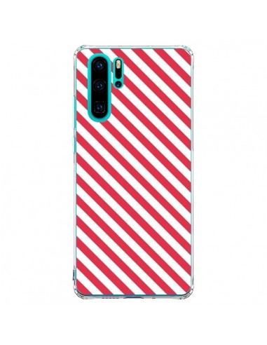 Coque Huawei P30 Pro Bonbon Candy Rose et Blanche Rayée - Nico